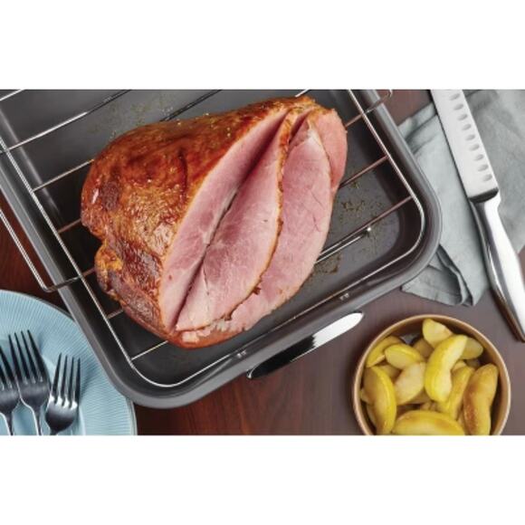 Farberware 12 x 16” Roaster Pan Non-Stick with Removable Chrome Plated U Rack - Picture 5 of 5